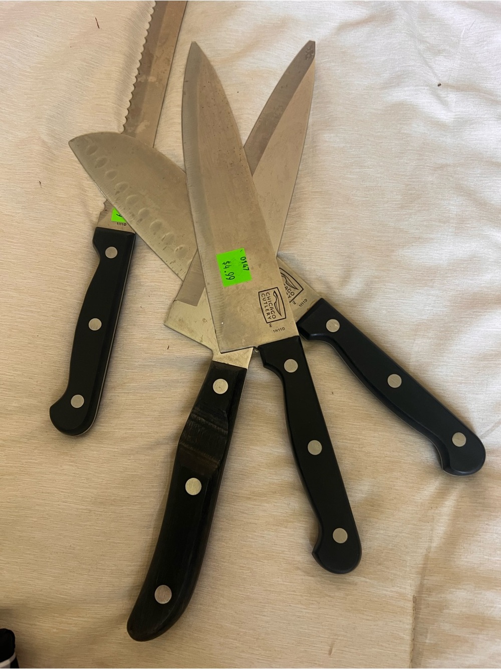 Classic Black-Handle Chef Knife Set with Stainless Blades